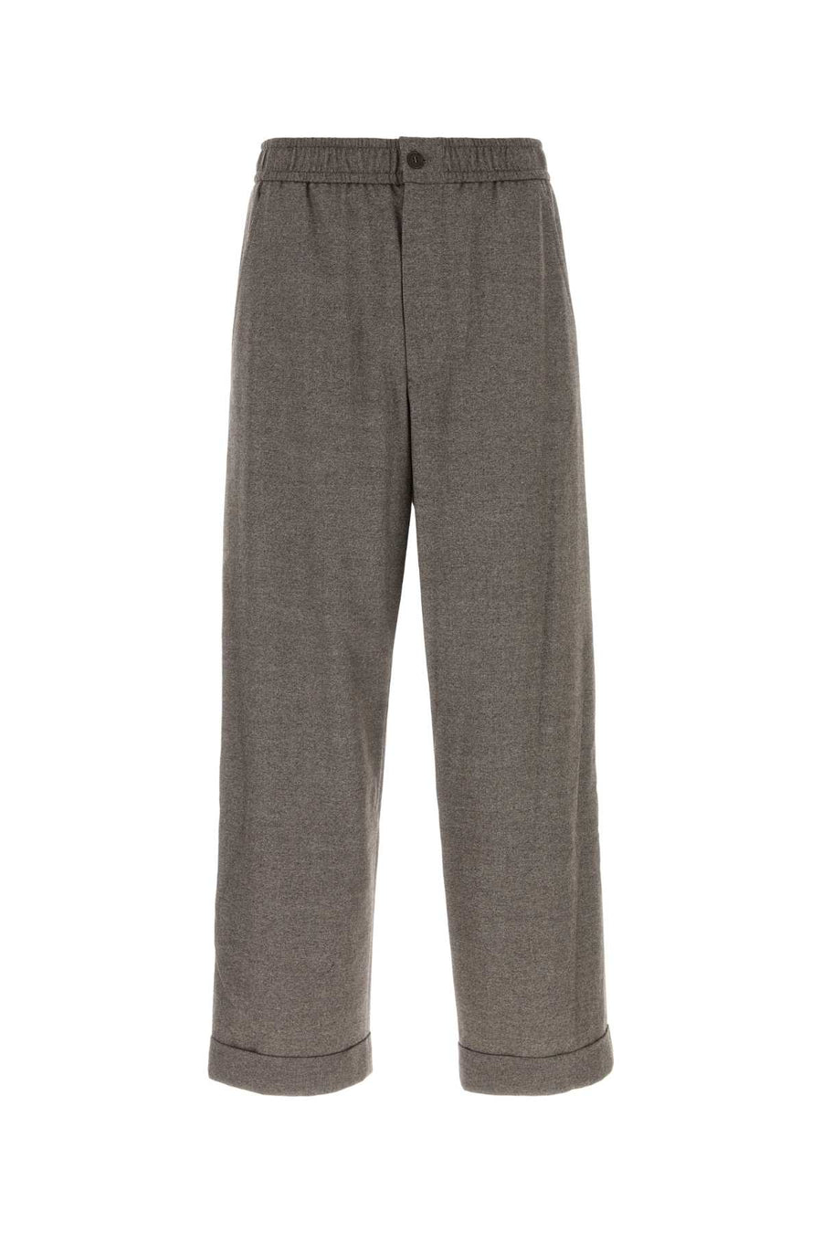 Melange Brown Wool Blend Pant Rain Drum Pantaloni