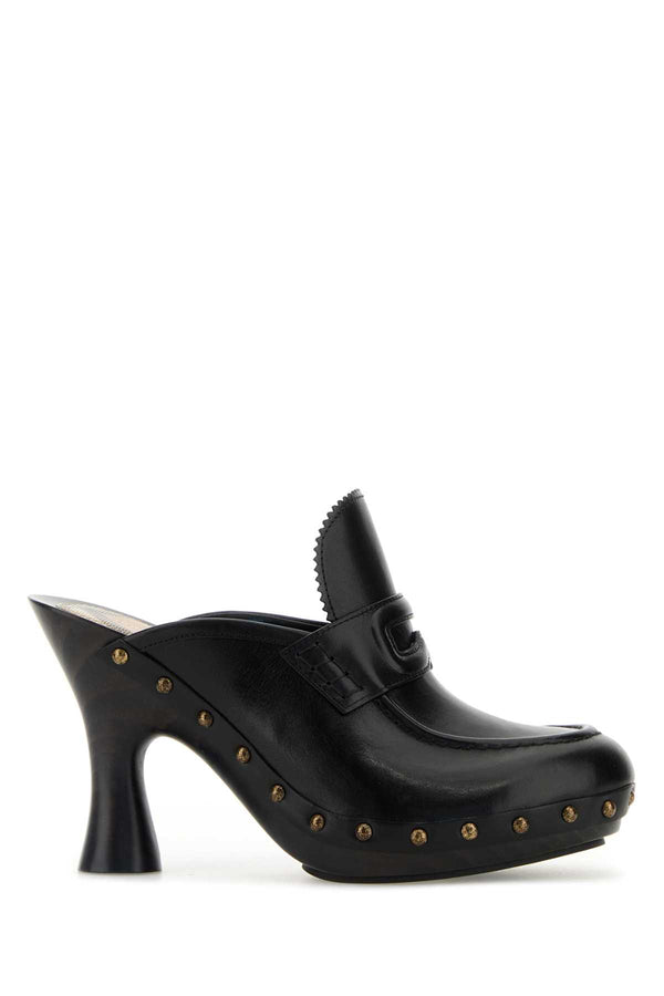Burberry Sandals Exterior: 100% Leather mule heel in black