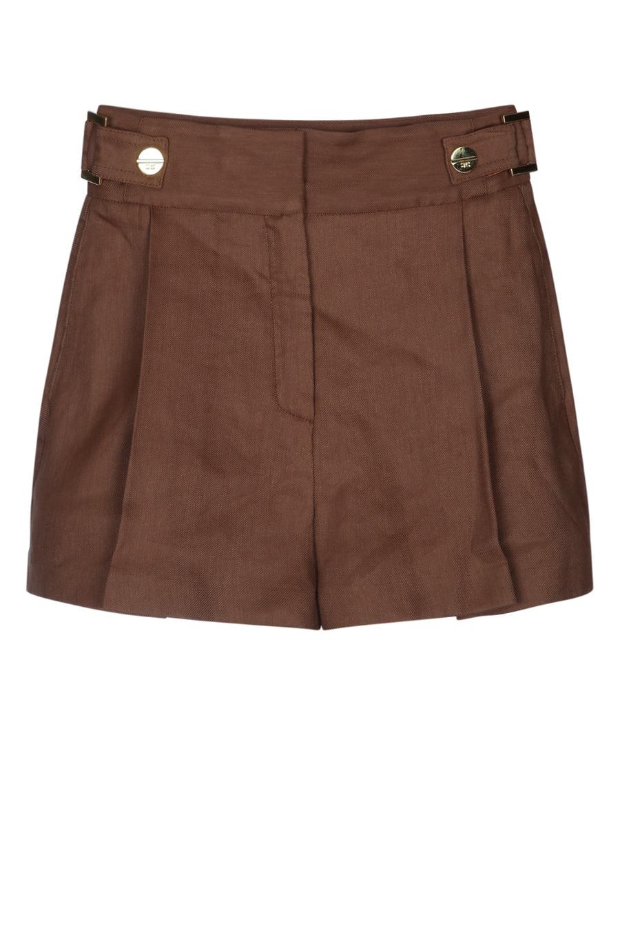 Elisabetta Franchi 55% Linen bermuda shorts in brown