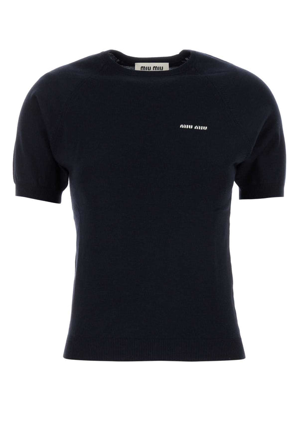 Miu Miu 100% Virgin wool sweater in navy
