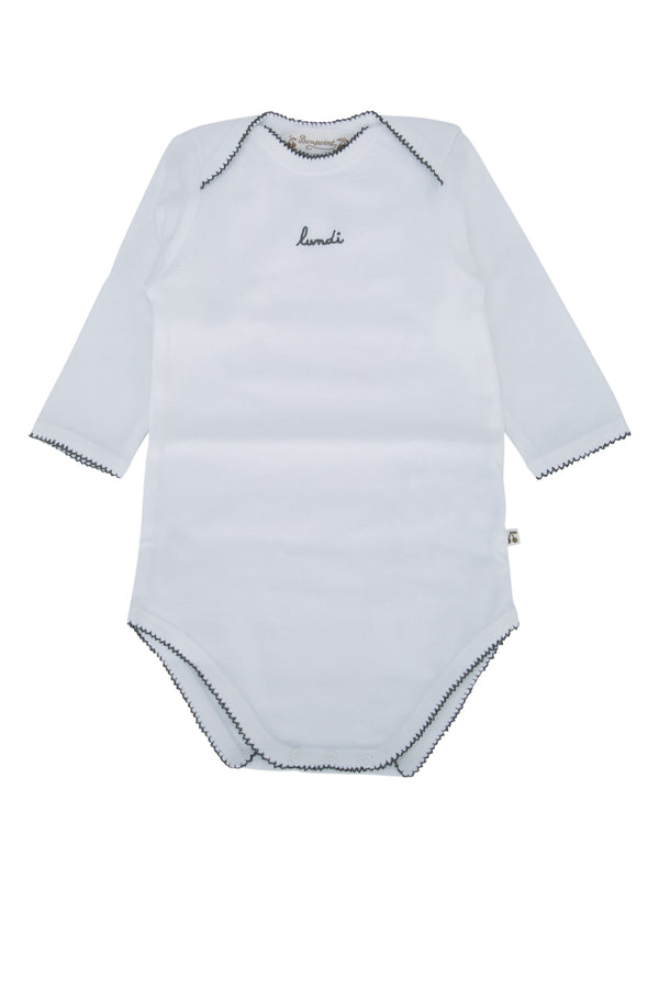 Bonpoint 100% Cotton bodysuit in white