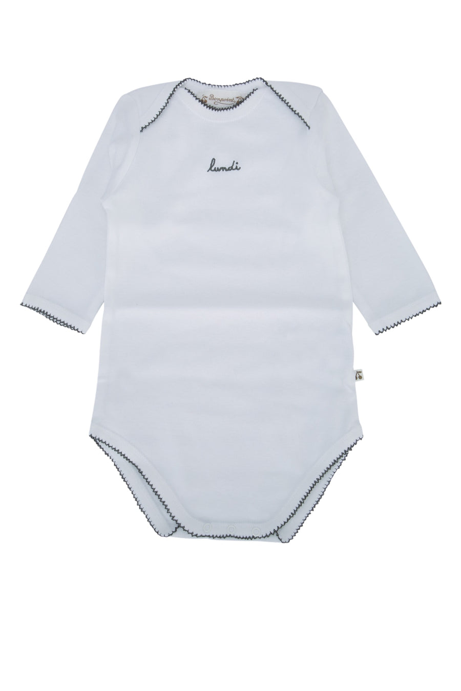 Bonpoint 100% Cotton bodysuit in white