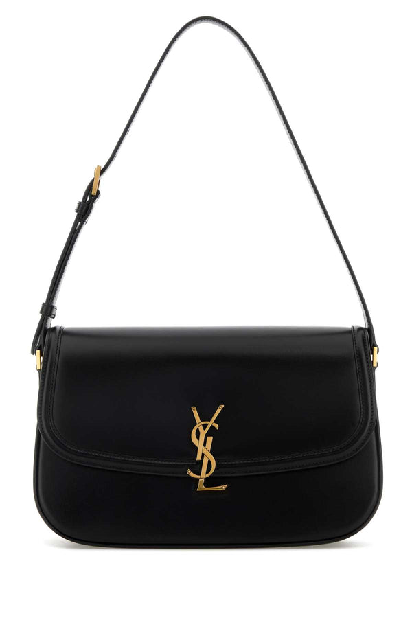 Saint Laurent Solf Exterior: 100% Leather shoulder bag in black