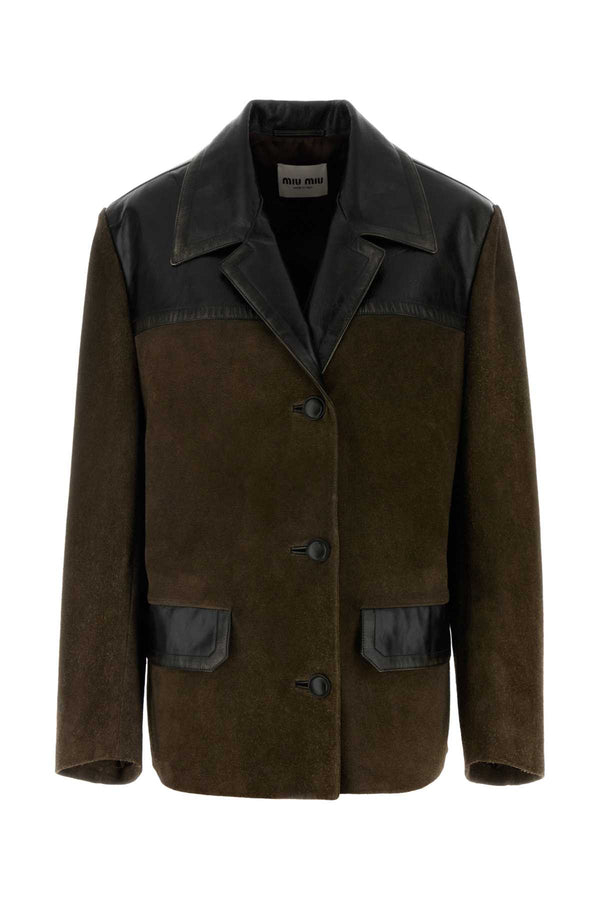Miu Miu Pelle Exterior: 100% Calf; Lining: 100% Viscose jacket in brown