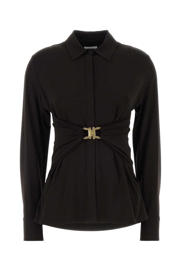 Ferragamo 92% Viscose shirt in black