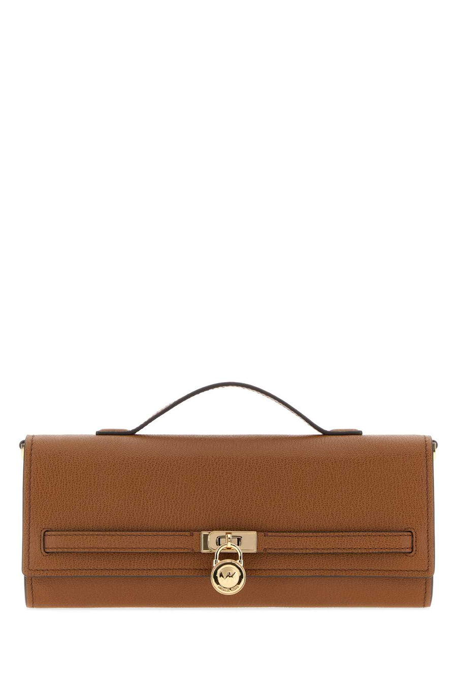 Michael By Michael Kors Clutch Exterior: 100% Leather top handle bag in brown