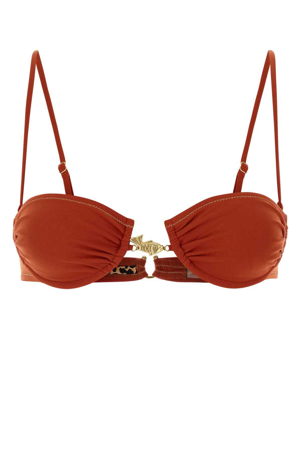 Reina Olga Exterior: 78% Recycled nylon 22% Elastane; Lining: 78% Recycled nylon 22% Elastane bikini top in red