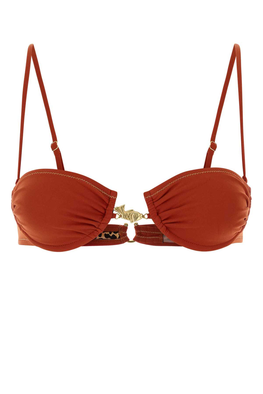 Reina Olga Exterior: 78% Recycled nylon 22% Elastane; Lining: 78% Recycled nylon 22% Elastane bikini top in red