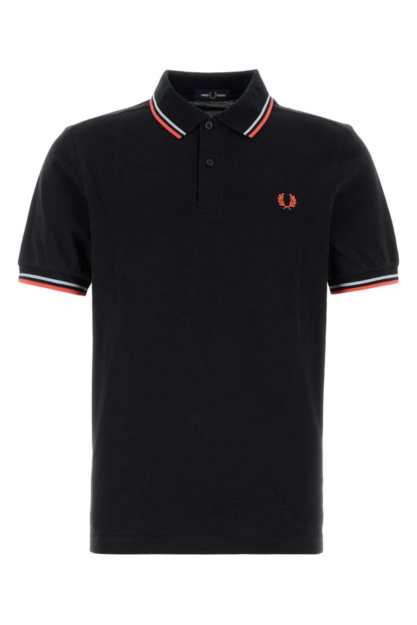 Fred Perry Twin 100% Cotton polo shirt in black