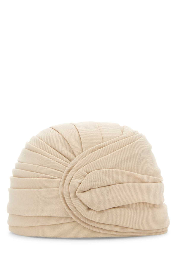 Valentino Garavani Rigido Exterior: 100% Virgin wool turban in beige
