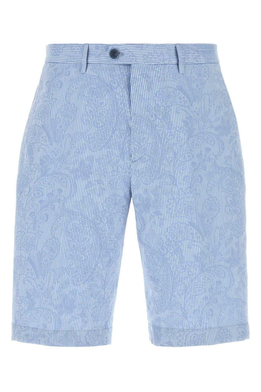 Etro 100% Cotton bermuda shorts in blue