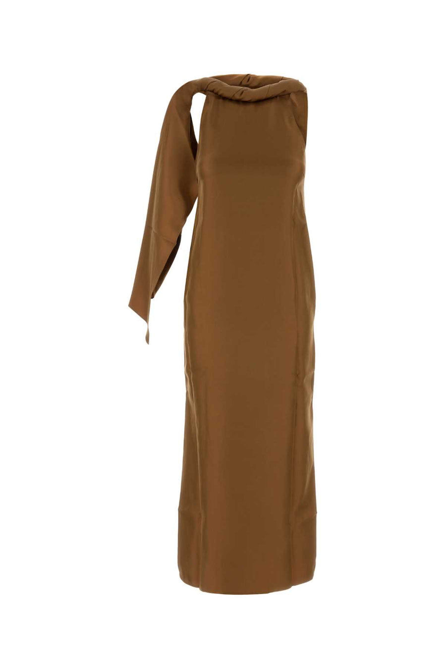 Loulou De Saison Macadamia 100% Silk dress in brown