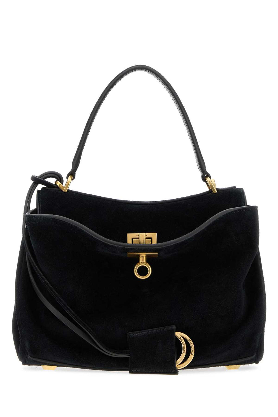 Balenciaga Handle Exterior: 100% Calf top handle bag in black
