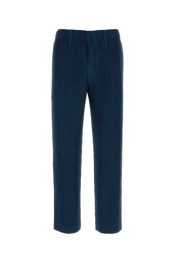Homme Plisse' Issey Miyake Pleats 100% Polyester trousers in navy