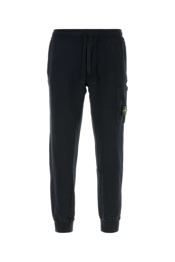 Slate Cotton Joggers Blue Exterior: Pantaloni