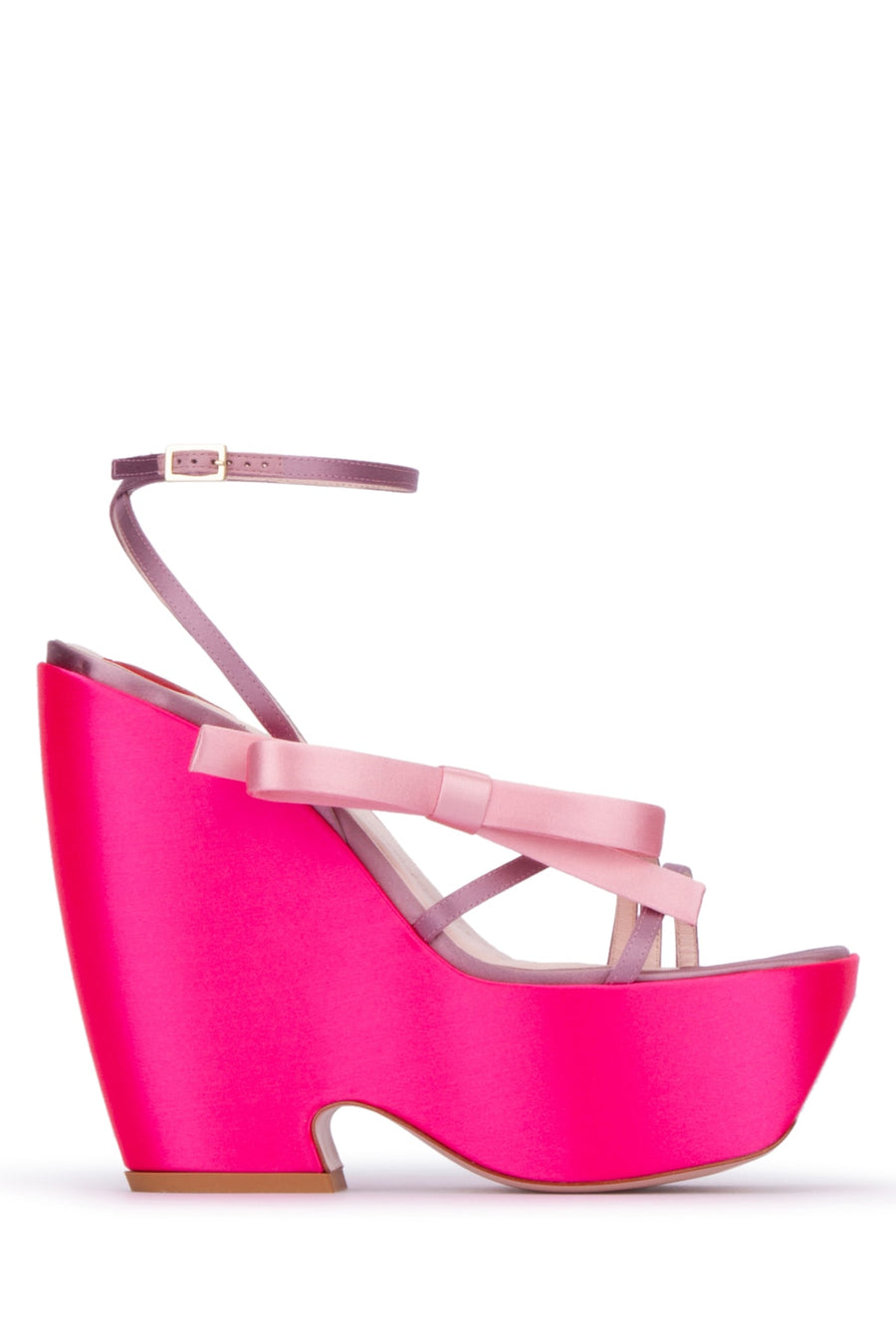 Roger Vivier 100% Cotton / Sole: Calf platform heel in pink
