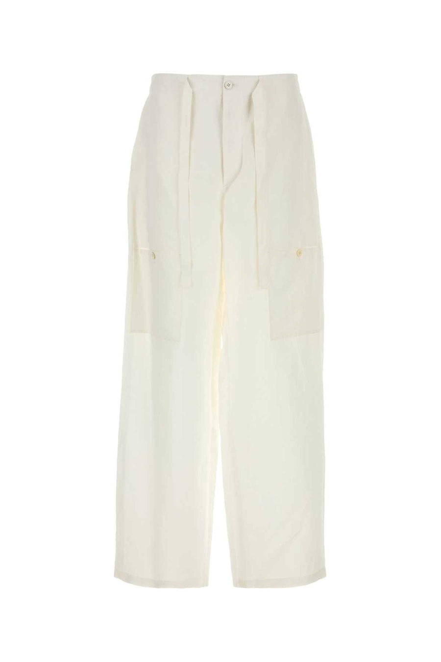 Jil Sander 63% Linen cargo pant in white