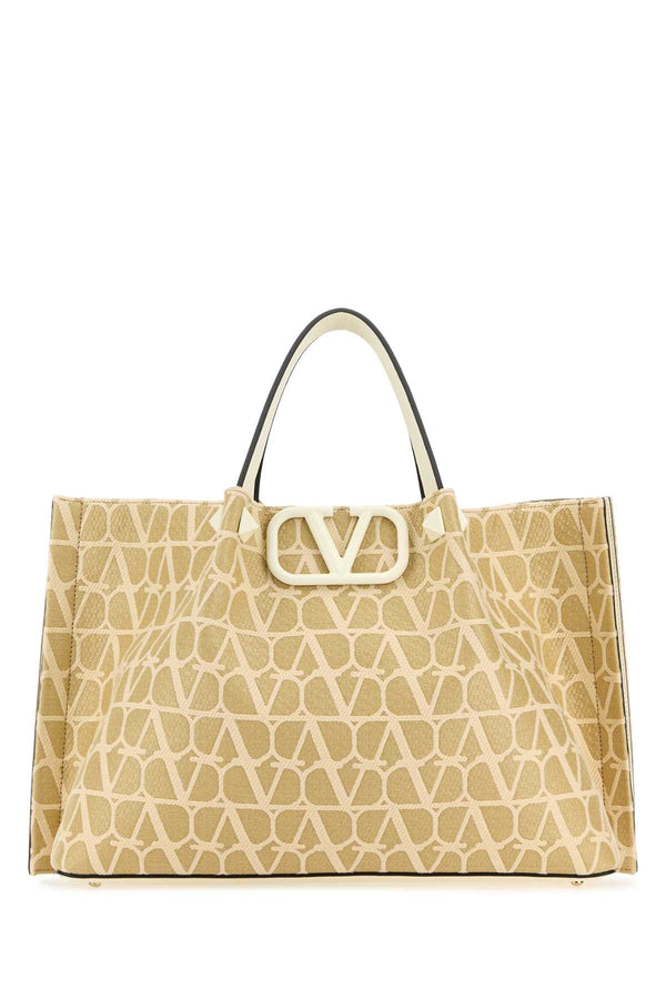 Valentino Garavani Exterior: 100% Fabric tote bag in beige