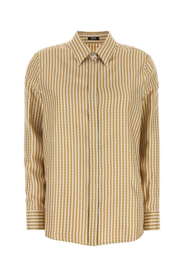 Versace Exterior: 100% Silk shirt in beige