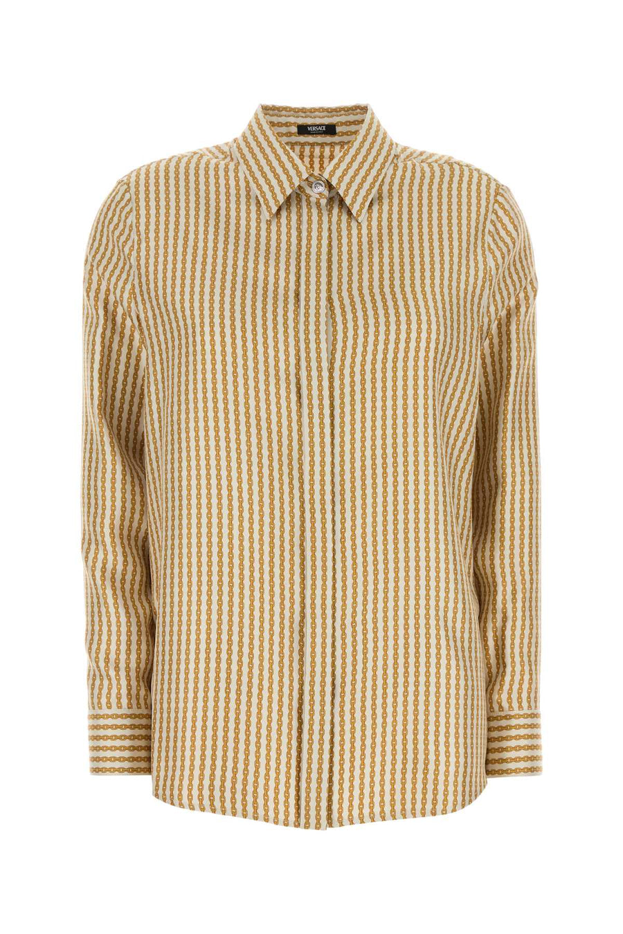 Versace Exterior: 100% Silk shirt in beige
