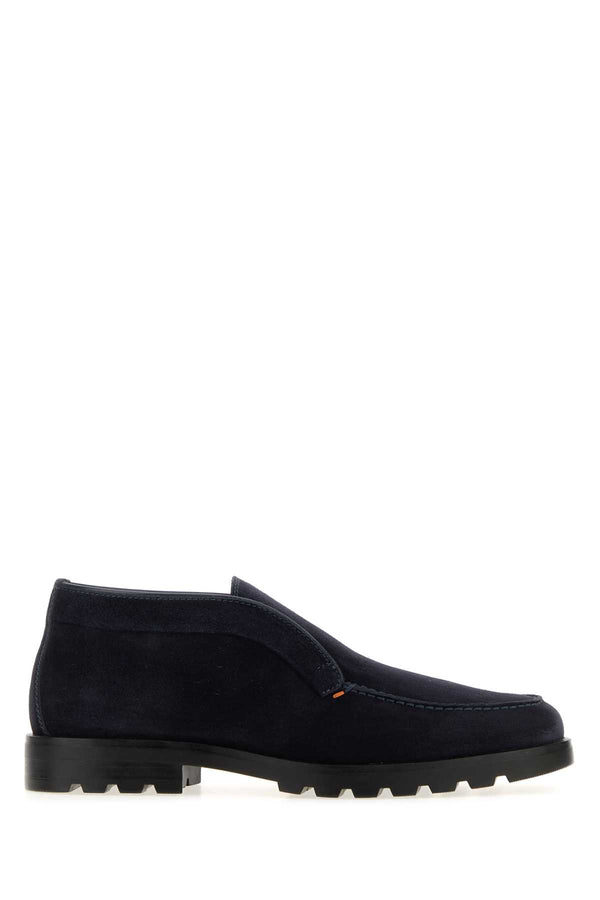 Santoni Exterior: 100% Suede loafer in navy