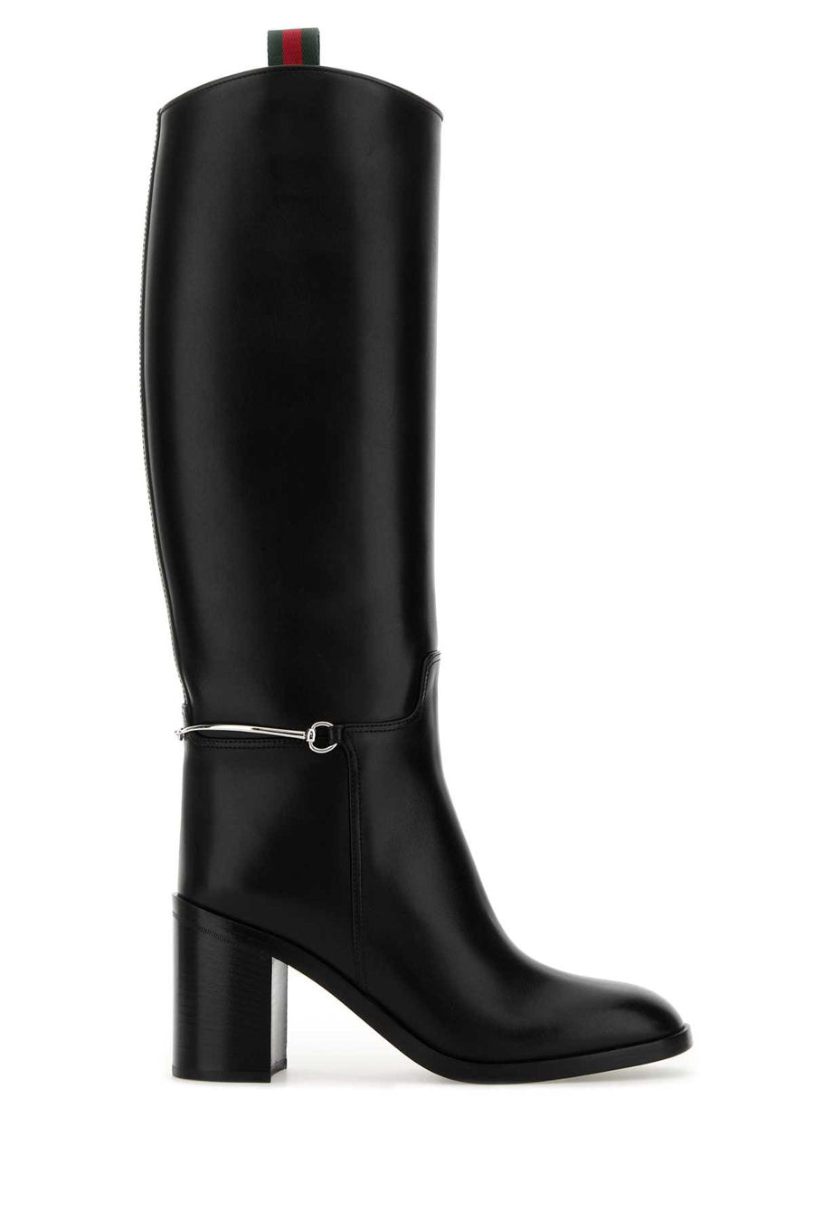 Gucci Exterior: 100% Leather; Interior: 100% Fabric; Sole: Leather and Rubber boot in black
