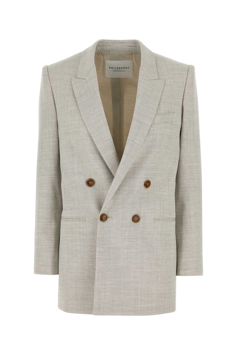 Philosophy Di Lorenzo Serafini Exterior: 77% Virgin wool 10% Linen 9% Viscose 2% Elastane 2% Silk Lining: 51% Polyester 49% Cotton blazer in beige