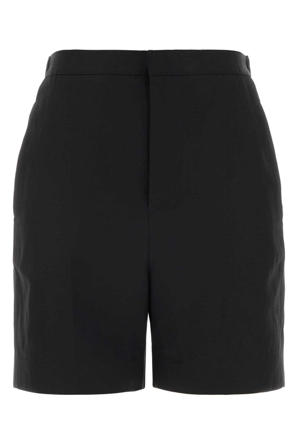 Loulou De Saison 85% Viscose bermuda shorts in black