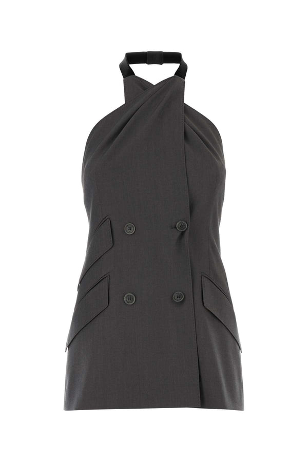 Max Mara Exterior: 100% Virgin wool; Lining: 65% Acetate blazer in gray