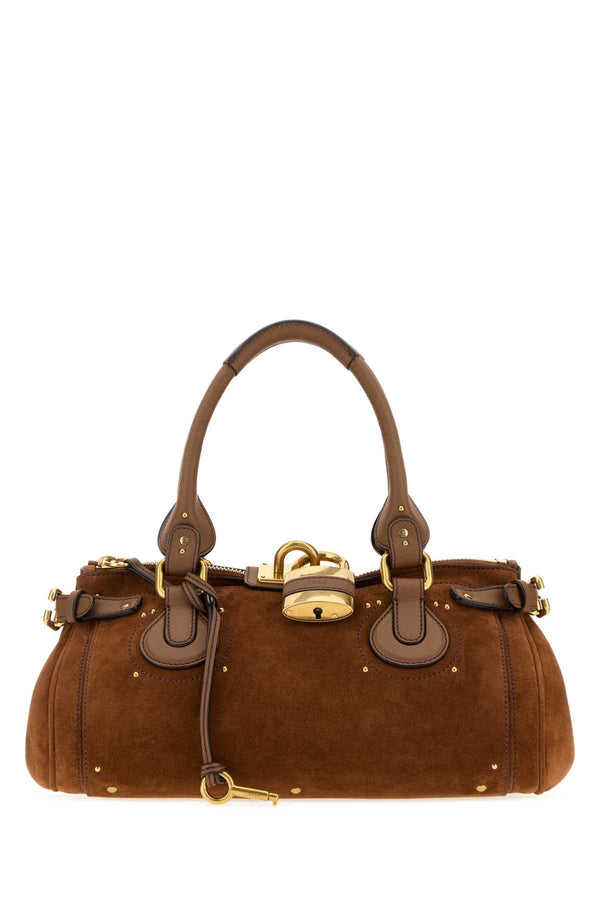 Chloé Paddington 100% calf leather top handle bag in brown