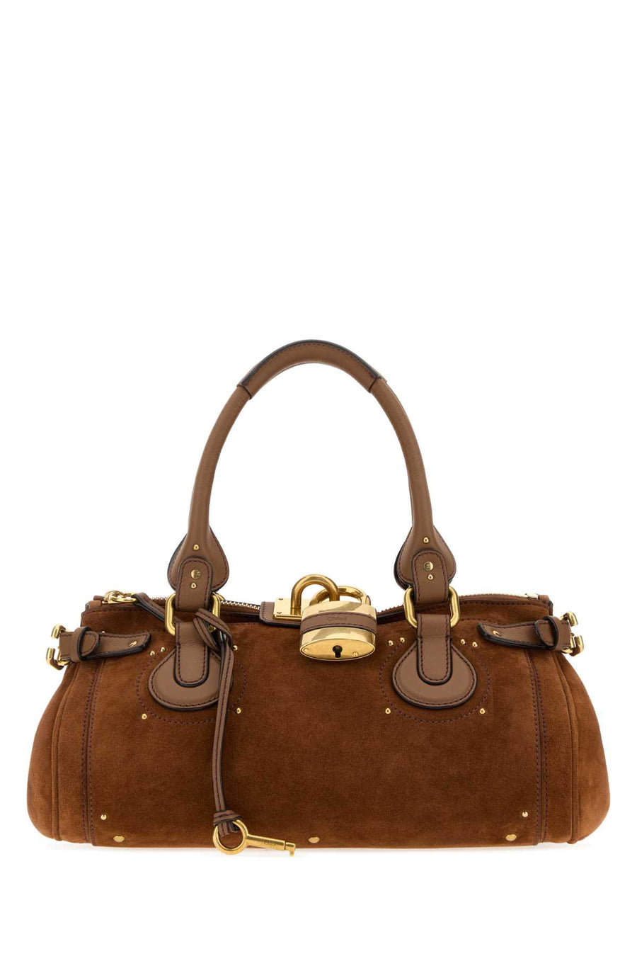 Chloé Paddington 100% calf leather top handle bag in brown