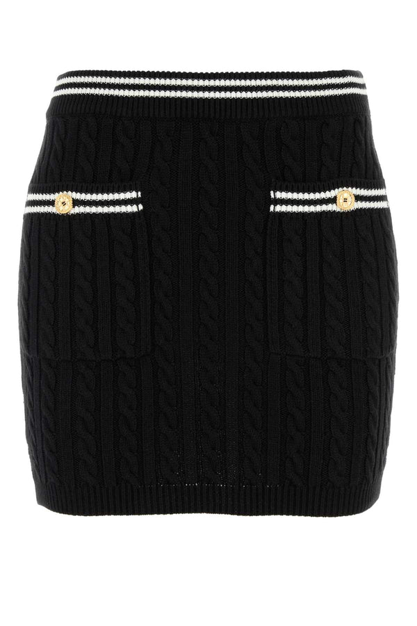 Alessandra Rich Blend 100% Cotton mini skirt in black
