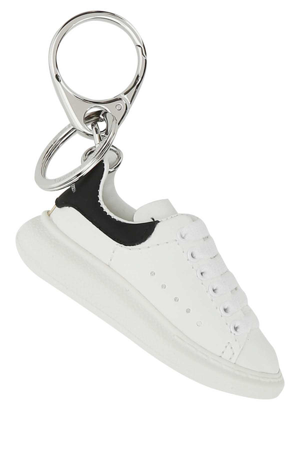 Alexander McQueen Calf leather key case in white