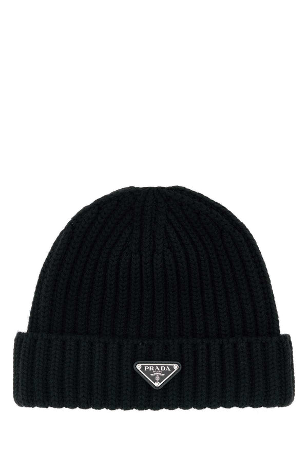 Prada CAPPELLI 100% Virgin wool beanie in black