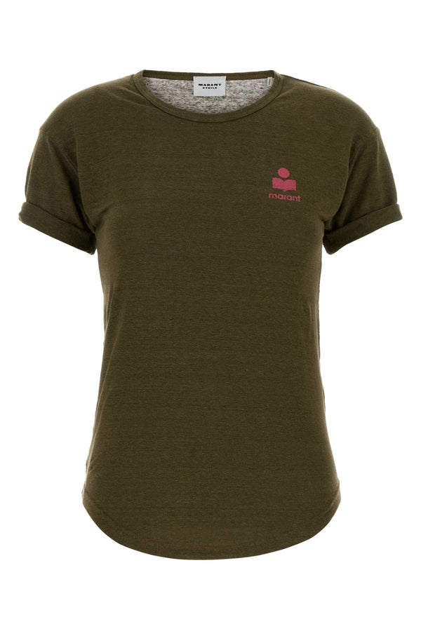Isabel Marant Etoile 100% linen t-shirt in green