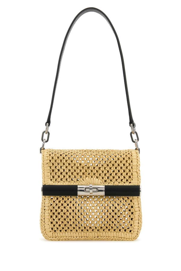 Dolce & Gabbana Tracolla Exterior: 100% Raffia; Finishing: Silver metal shoulder bag in beige