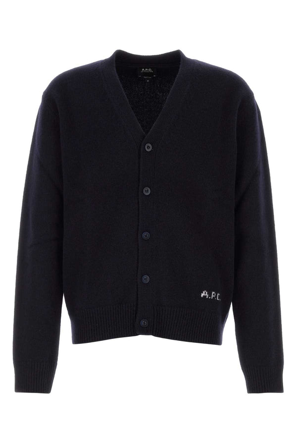 A.P.C. 100% Wool cardigan in navy