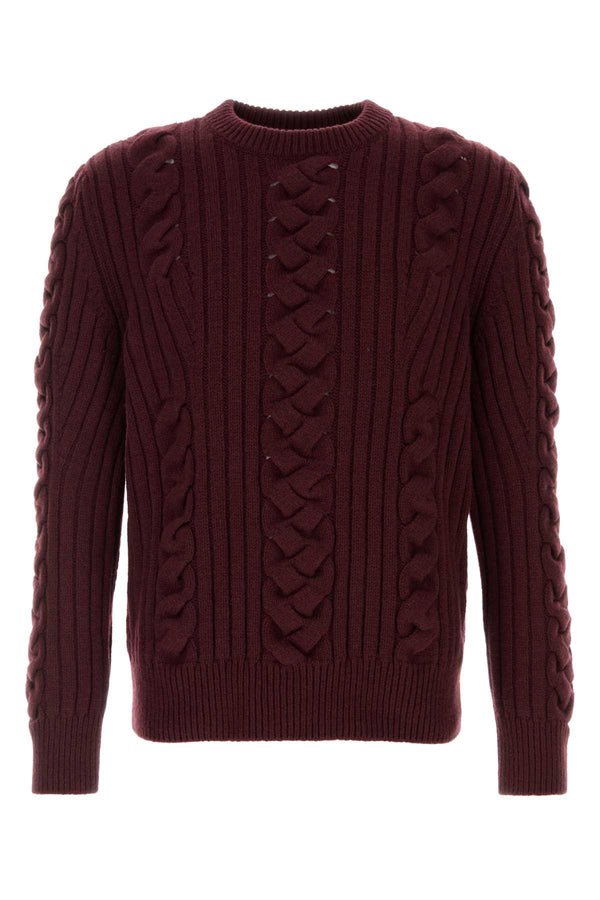 Alexander McQueen Wool mix sweater in burgundy