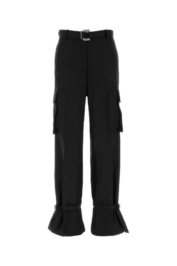 The Attico Fibbia 100% Nylon cargo pants in black