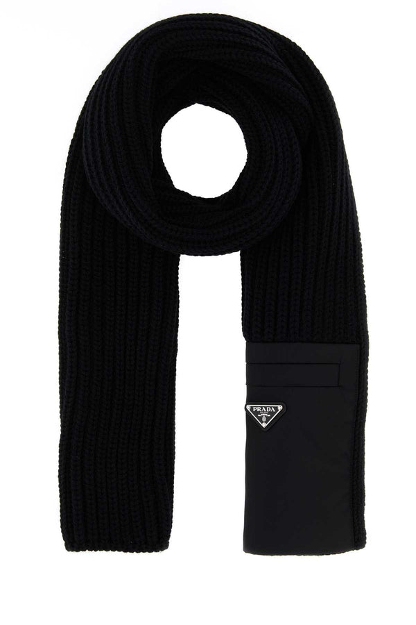 Prada 70% Wool scarf in black