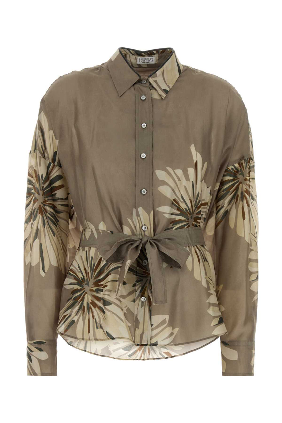 Brunello Cucinelli 100% Silk shirt in beige