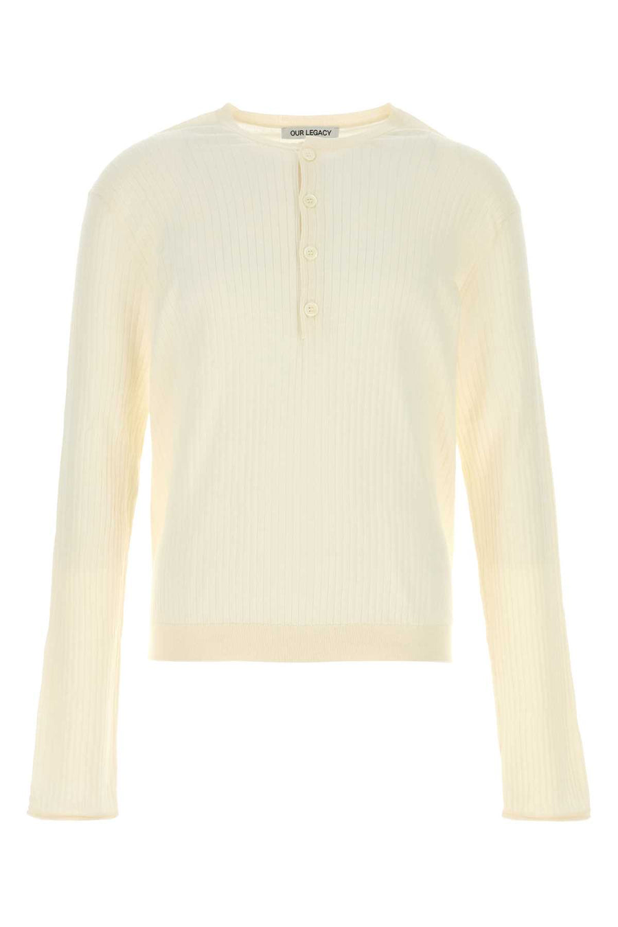Our Legacy Henley 100% Cotton sweater in ivory