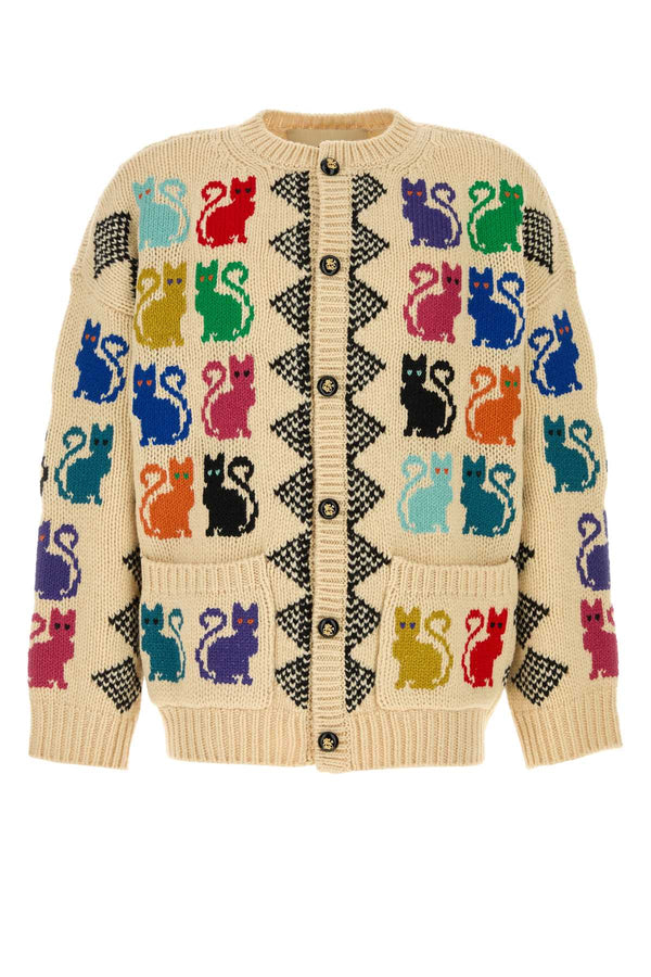 Valentino Garavani 100% Virgin Wool cardigan in beige
