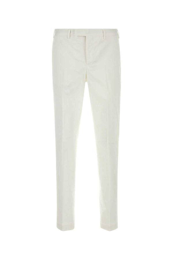 Pt Torino 97% Cotton trousers in white