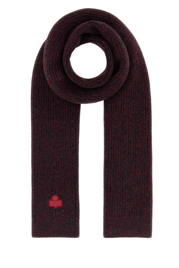 Two-Tone Wool Enolia Scarf Anthraciteburgundy Exterior: Merino Sciarpe E Foulard