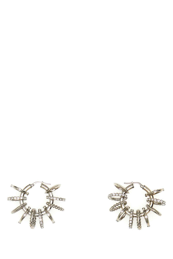 Silver Metal Multi Ring Earrings Whicrysiba Orecchini