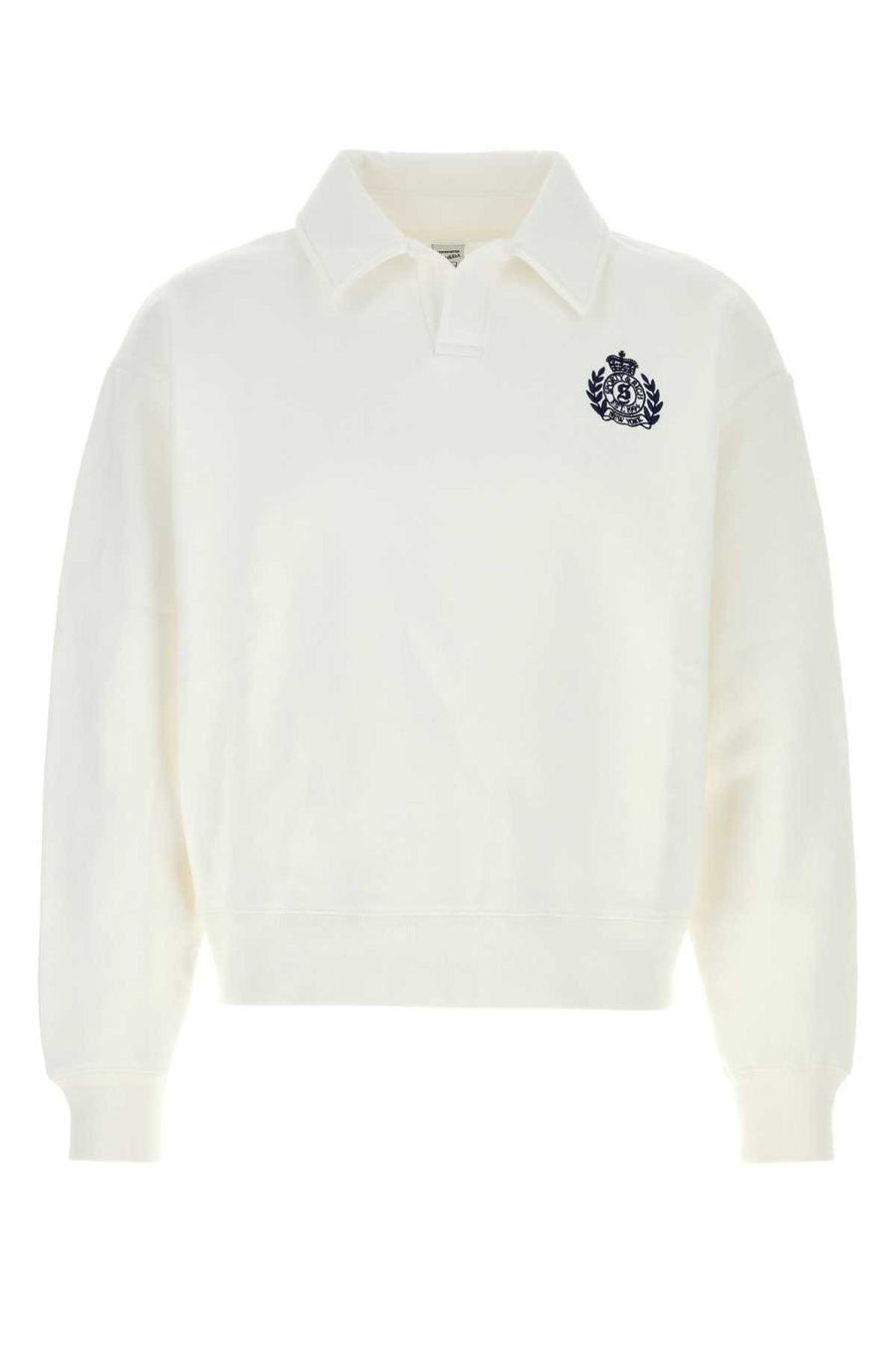 Sporty & Rich Crest 100% Cotton polo in white