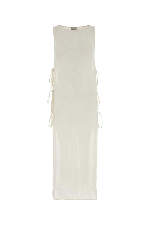 Le Kasha Cover 100% organic woven linen dress in white