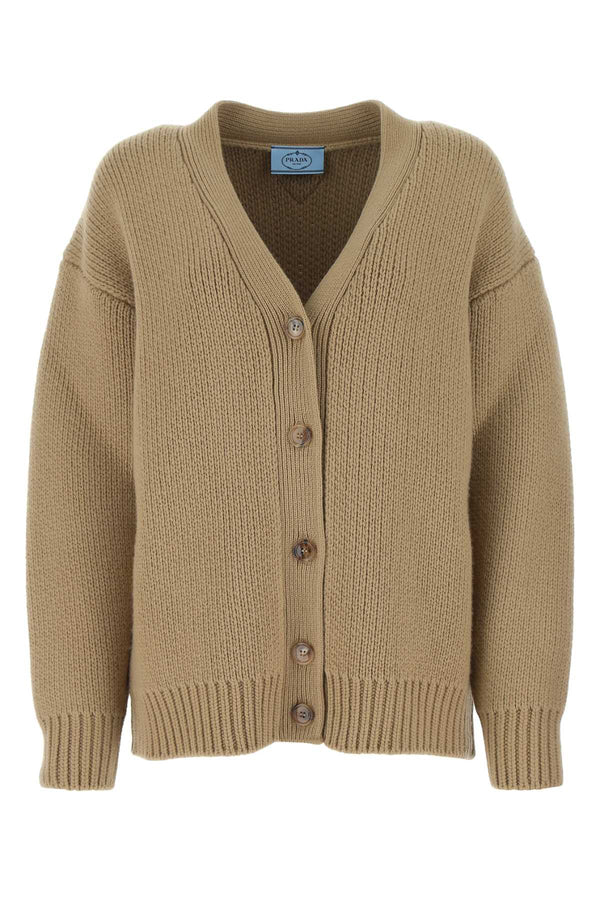 Prada 70% Virgin wool cardigan in beige