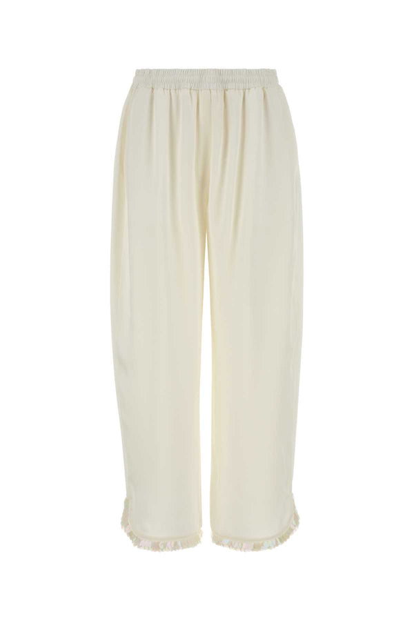 Stella McCartney Satin 73% Acetate pyjama trousers in cream